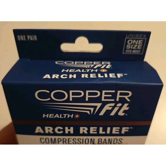 (2) Copper Fit Copper Infused Arch Relief & Support Compression Bands One Size - Picture 9 of 16